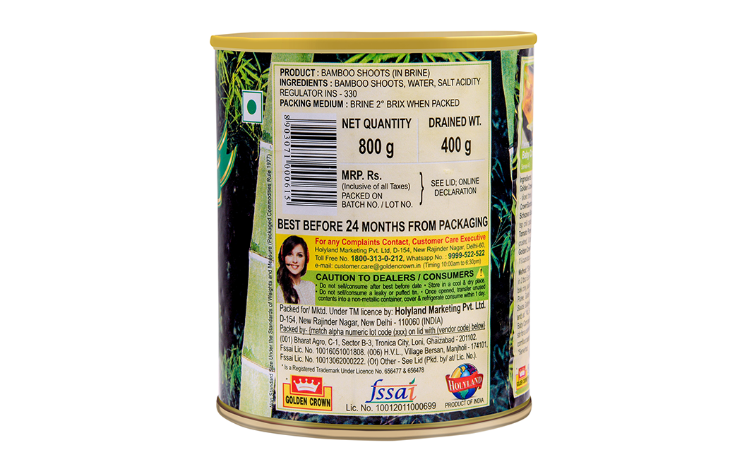 Golden Crown Bamboo Shoots    Tin  800 grams